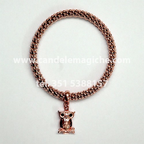 bracciale portafortuna con ciondolo a forma di gufo