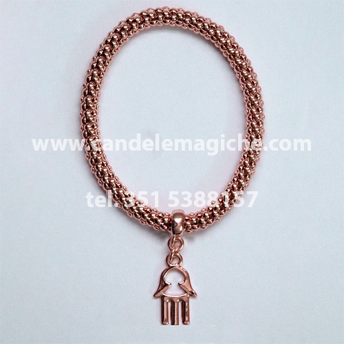 bracciale portafortuna con ciondolo a forma di mano di fatima