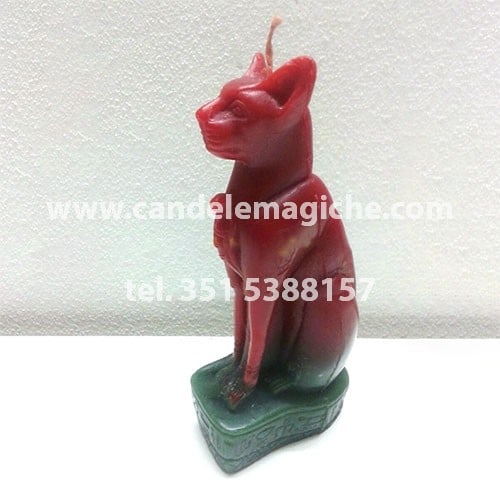 candela a forma di gatto della dea bastet