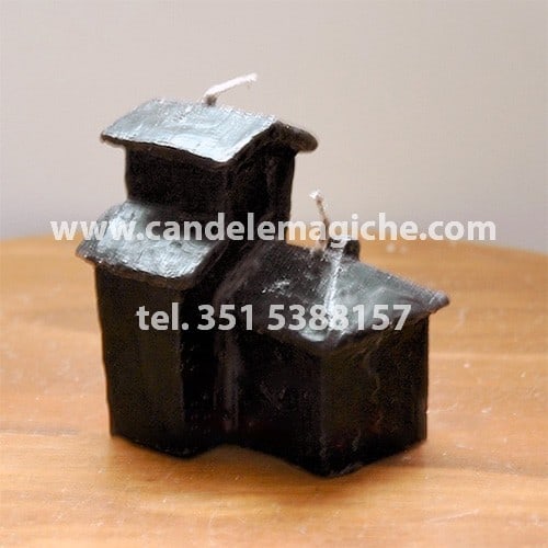 candela a forma di casa di colore nero