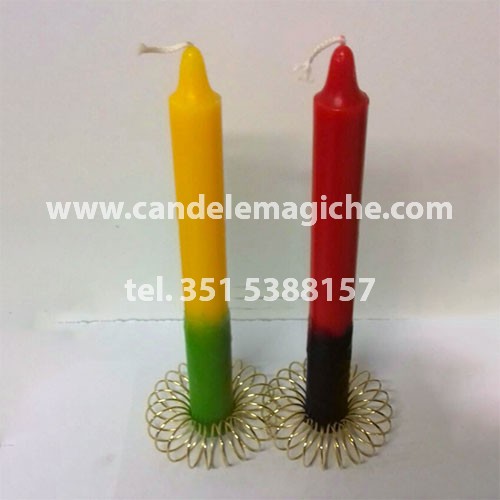 candela cilindrica bicolore