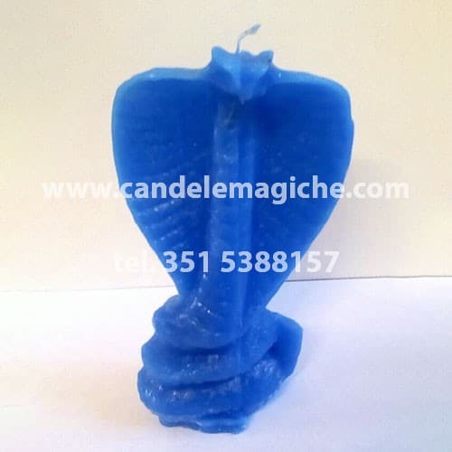candela azzurra figurata a forma di cobra