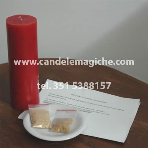 candela rossa e preghiera del dominio