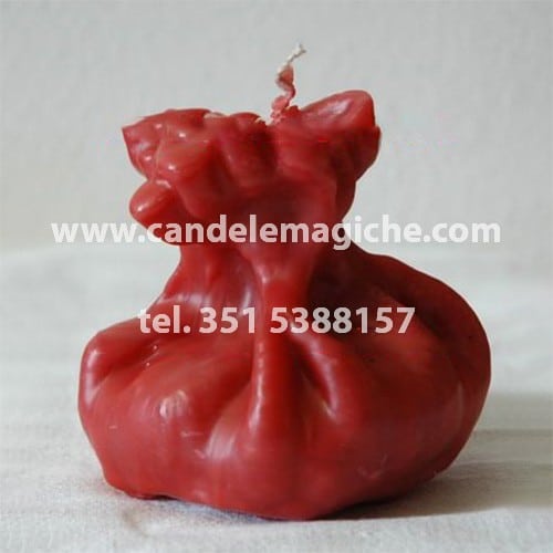 candela figurata del sacco della fortuna di colore rosso