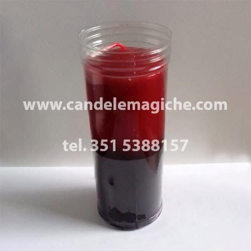 candela sete dias bicolore rossa e nera