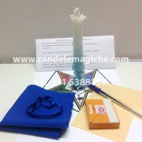 candela di sirio celeste utilizzata per il rito per vendere casa