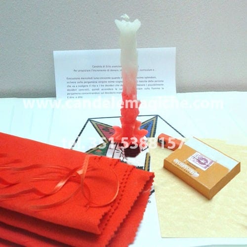 candela di sirio arancione per effettuare il rito per superare esami e incrementare la clientela