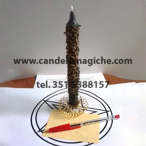 candela con 3 erbe porta fortuna