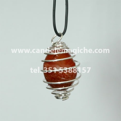 ciondolo portafortuna con pietra diaspro per segno zodiacale ariete