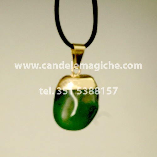 ciondolo portafortuna con pietra crisocolla per segno zodiacale ariete