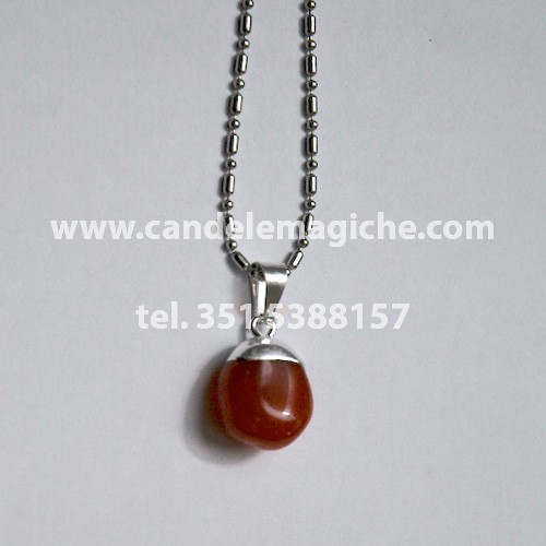 ciondolo con diaspro rosso burattato