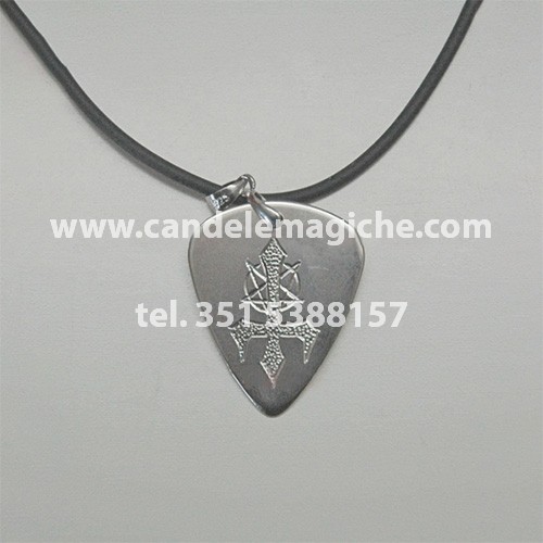 ciondolo con medaglia e talismano di baphomet in argento