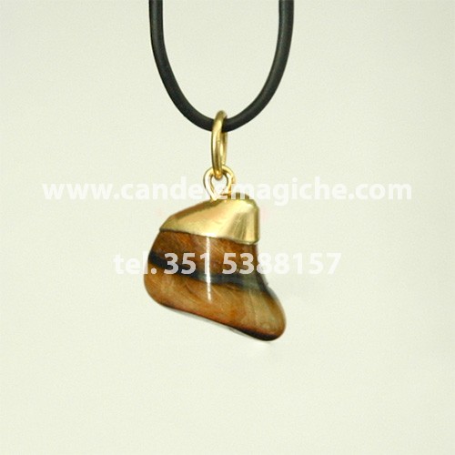 ciondolo portafortuna con pietra granato per uomo del segno della vergine