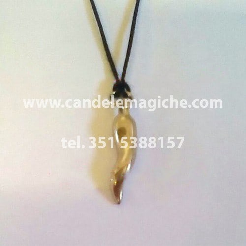 Cornetto portafortuna di colore argentato