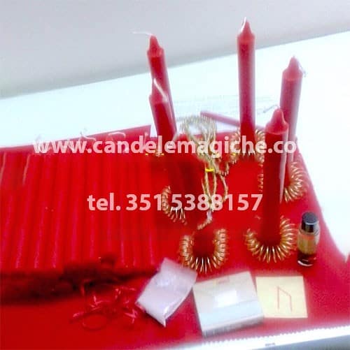 set candele rosse per corona luciferana