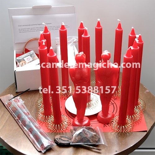 seti di candele rosse per rito d'amore gran cerimoniale