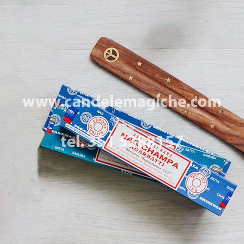 bastoncini di incenso stick nag chamba con barchetta brucia incenso
