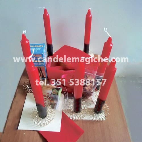 kit di candele e accessori per legamento d'amore della bara rossa
