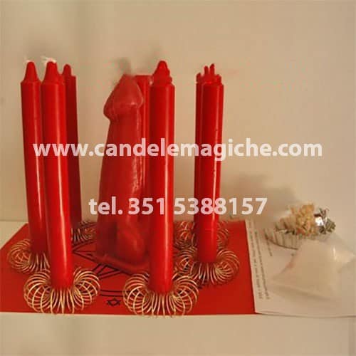 set di candele rosse per legamento d'amore del fallo rosso