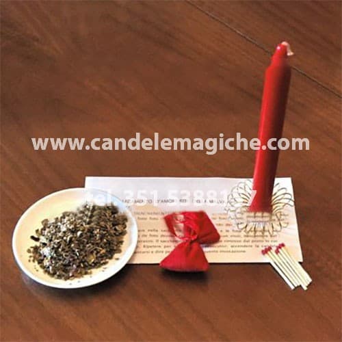 candela rossa e malva del cimitero per legamento d'amore