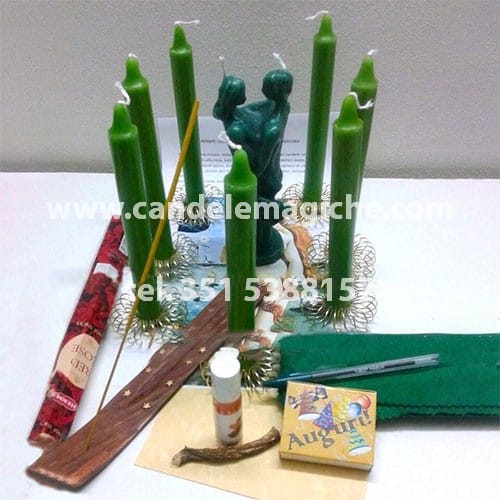 candele verdi per legamento d'amore della mandragora