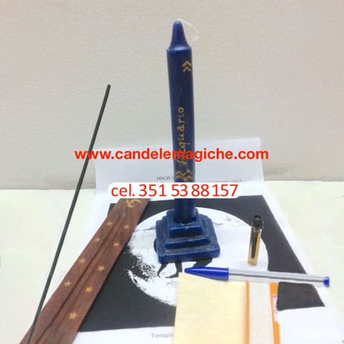 kit candela a accessori per il rito di magia stellare dell'acquario