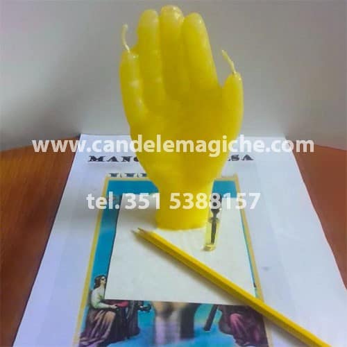 candela della mano poderosa gialla per rituale