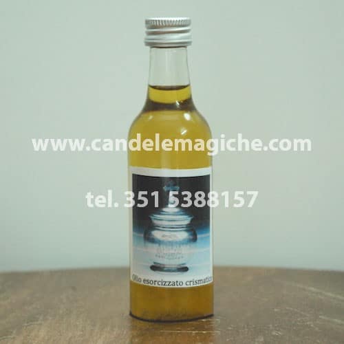 bottiglietta di olio esorcizzato