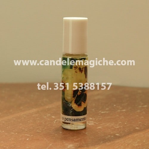 bottiglietta di olio essenziale pensamento