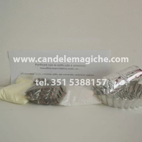 sacchetto di zolfo, artemisia e sale per purificazione