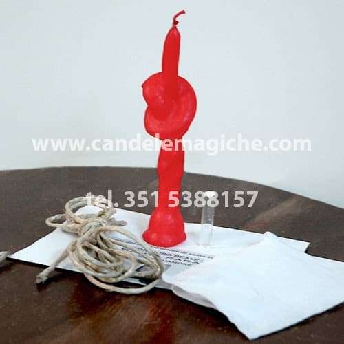 candela con nodo rossa per rito desatanudos