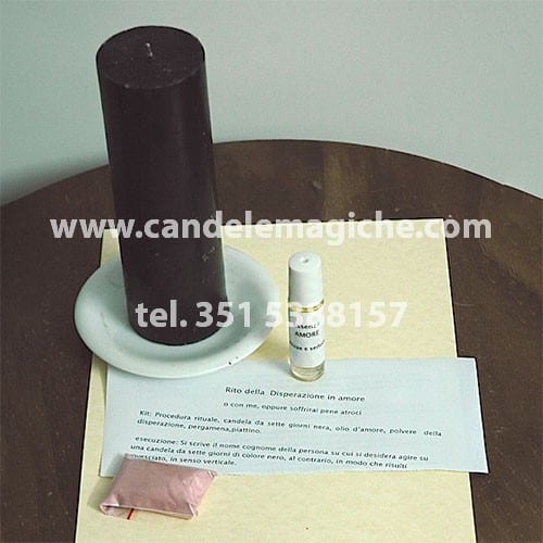 candela sette giorni nera per il rito della disperazione in amore