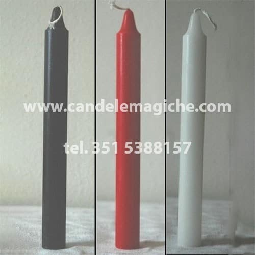 set tre candele per rito magia rossa