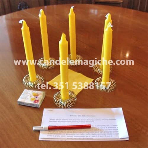 set di candele per il rito nigeriano del sole