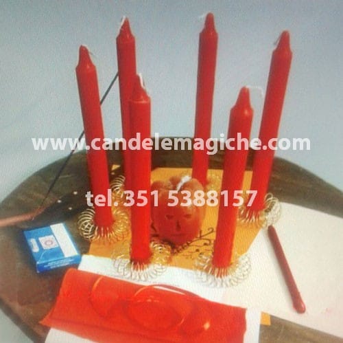 set di candele arancioni per rituale della notte di halloween