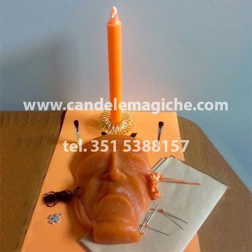 candela figurate del pensiero arancione per rito