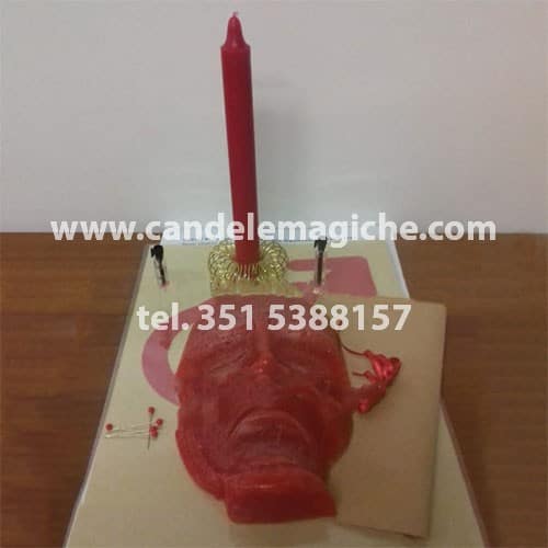 candela figurata del pensiero rossa per rito