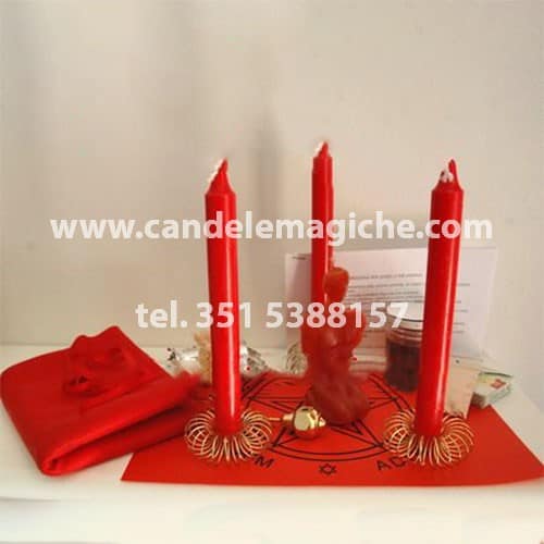 kit candele rosse per rituale del comando