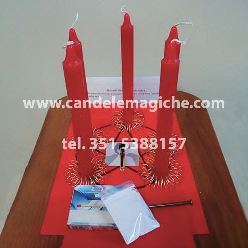 candele rosse per rituale di equilibrio e stabilità mentale