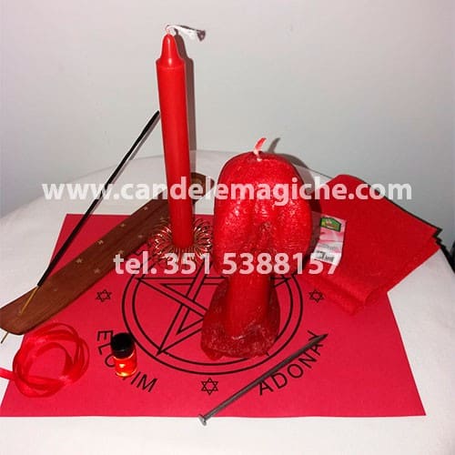 kit per il legame di sesso con la candela pene-vagina rossa