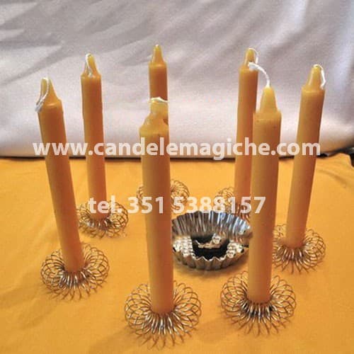 set candele gialle per rituale magico per fortuna economica