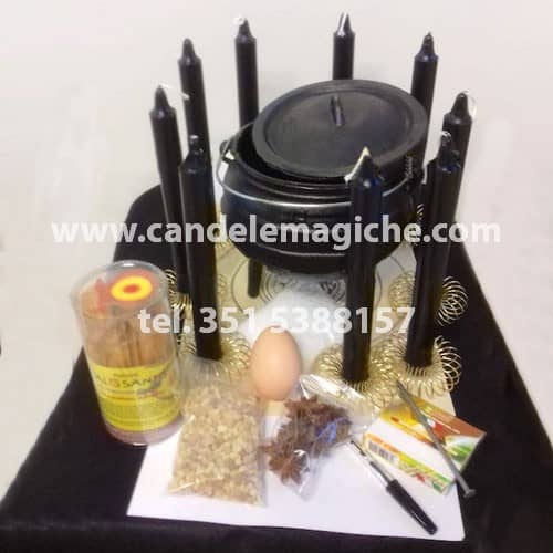 kit candele e accessori per effettuare il rituale di pulizia