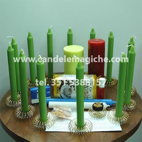 kit di candele per effettuare il rituale di santa marta