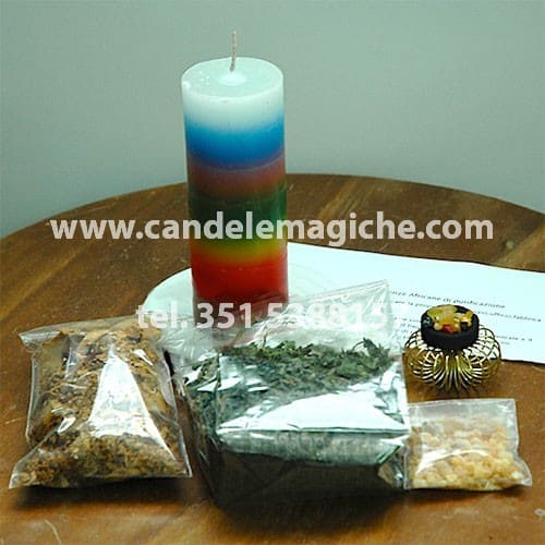 cero sette colori ed erbe per il rituale alle sette potenze africane