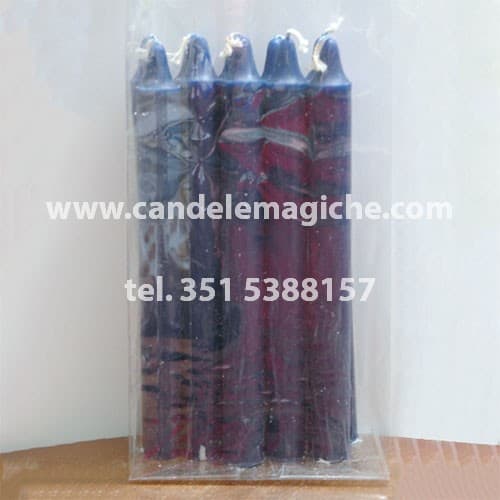 confezione 10 candele cilindriche blu
