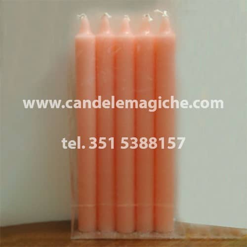 confezione 10 pezzi di candele cilindriche di colore rosa