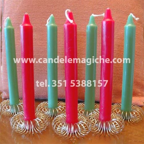 set candele rosse e verdi per legamento d'amore