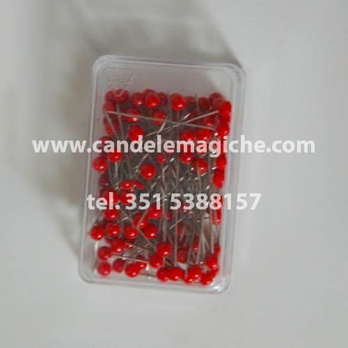 confezione di spilli con capocchia rossa