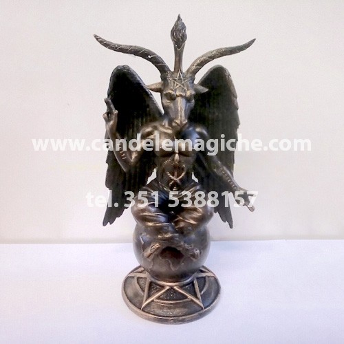 statua di baphomet o del caprone in resina effetto bronzo