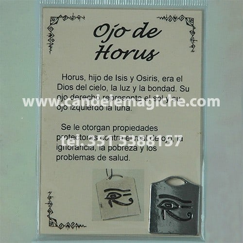 talismano a medaglia con occhio di horus